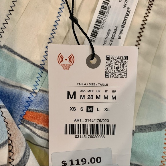 🎨 ZARA ZW Collection Printed Pleated Midi Skirt Colorful Abstract Painting M - Picture 13 of 16